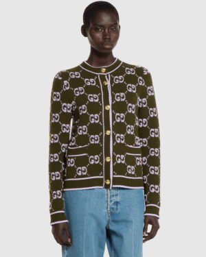 [구찌] GG 울 부클레 자카드 가디건 713300