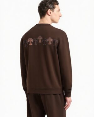 [크롬하츠] 크로스 세미터리 레더 패치 스웻 셔츠 (2 COLORS)