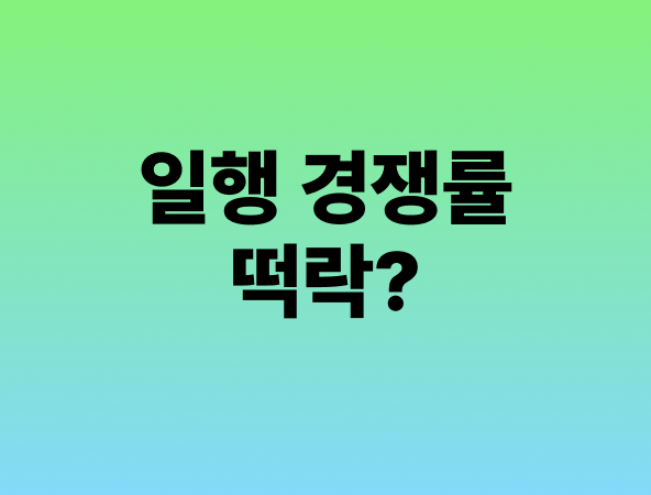 일행 경쟁률 칼럼