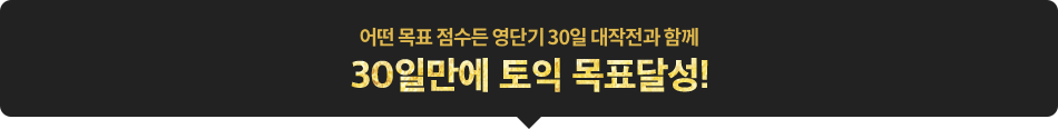어떤 목표 점수든 영단기 30일 대작전과 함께 30일만에 토익 목표달성!