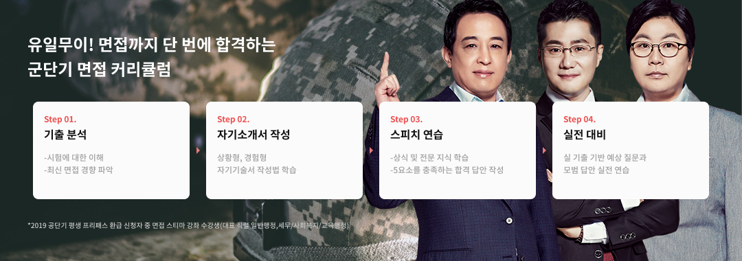 유일무이! 면접까지 단 번에 합격하는 군단기 면접 커리큘럼