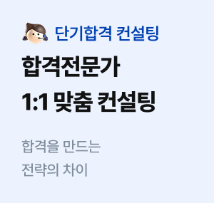 합격전문가 1:1 맞춤 컨설팅