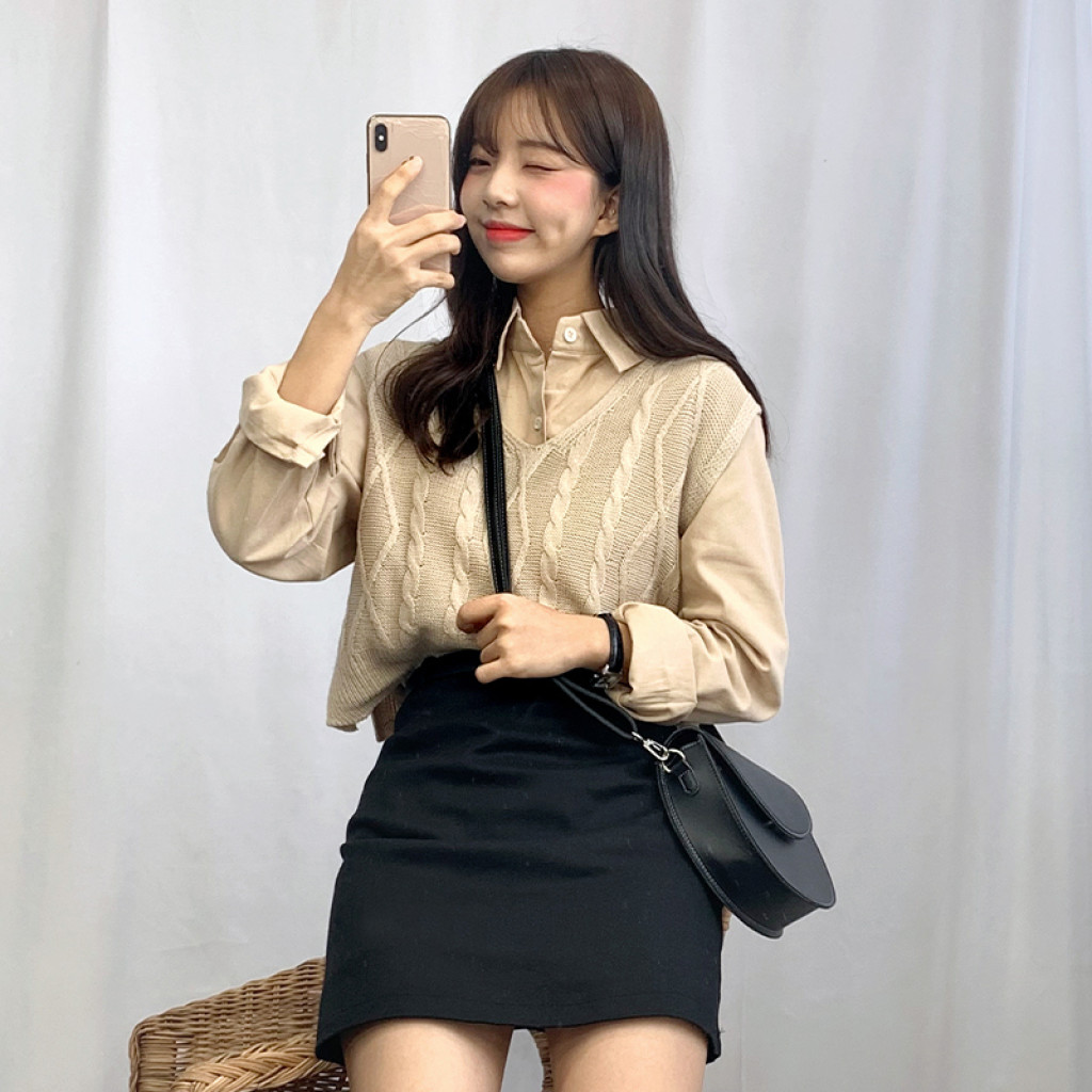 민소매 모델 착용 이미지-S1L20