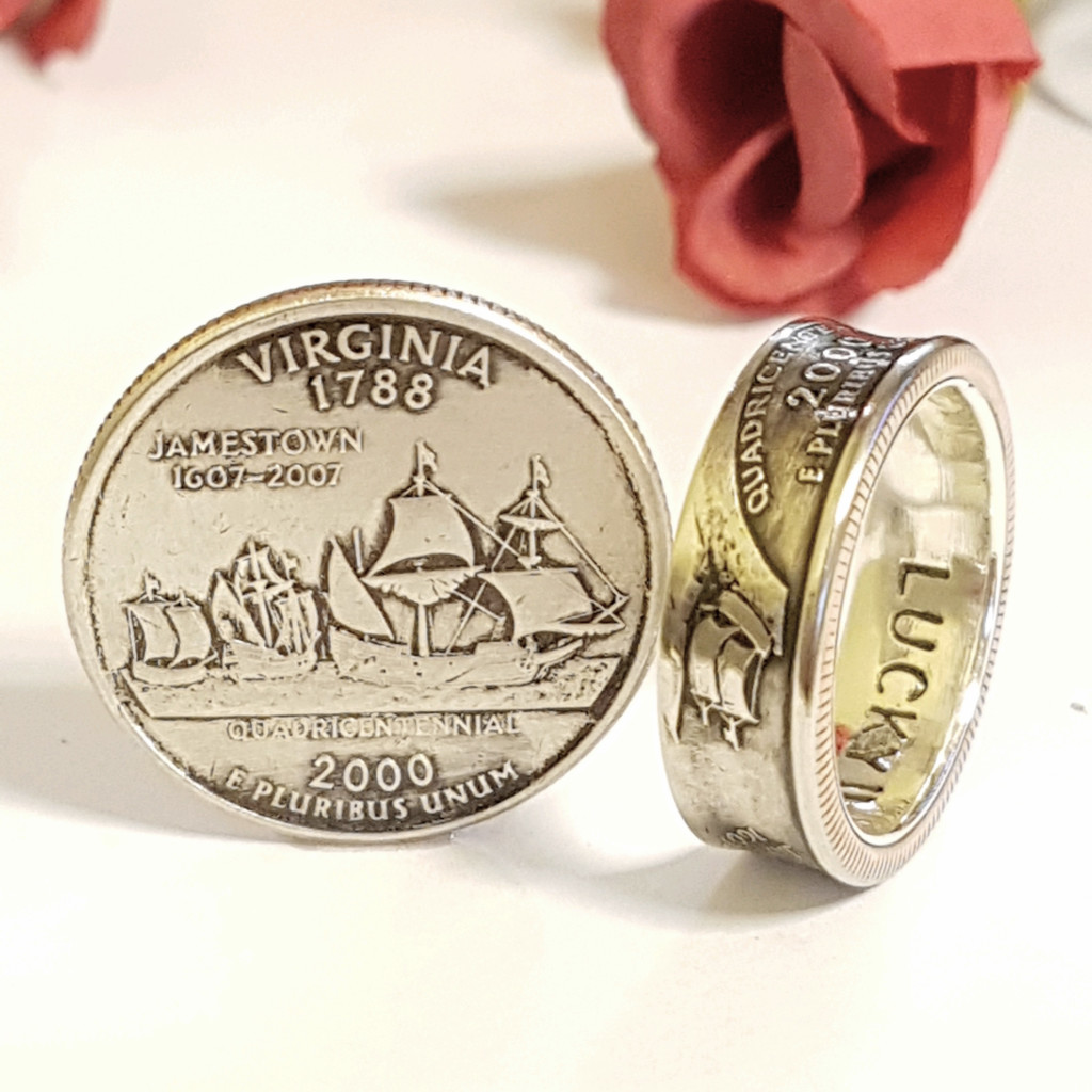 동전반지 / 행운의 동전반지 미국 버지니아주 은반지 - SSG.COM