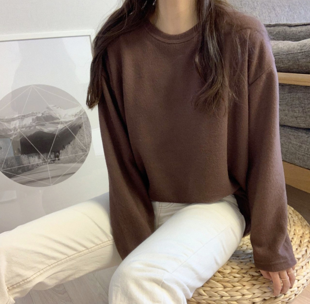 [무배]모노 루즈핏 무지 긴팔티셔츠