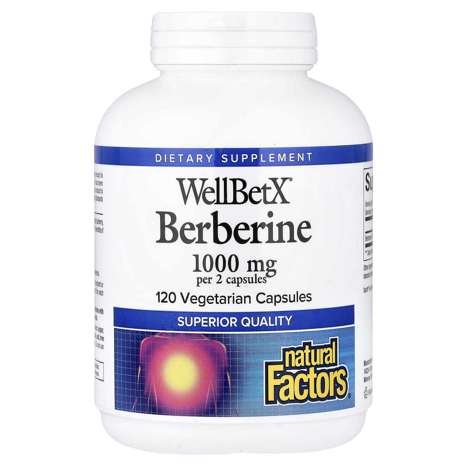 Natural Factors, WellBetX®, 베르베린, 베지 캡슐 120정(캡슐 1정당 500mg)