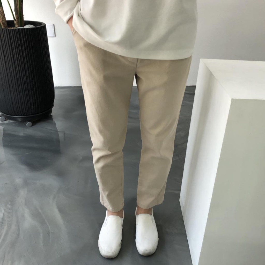 S/S 무지 남자 9부 스판면 팬츠 밴딩바지
