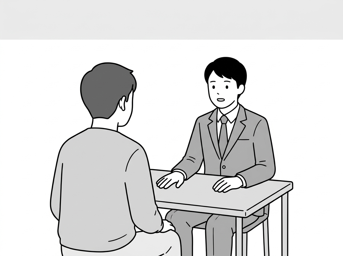 Same consultation table throughout: the asker and the agent